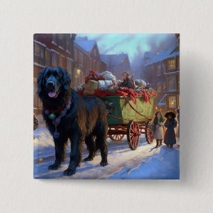Newfoundland Christmas Festive Season 15 Cm Square Badge