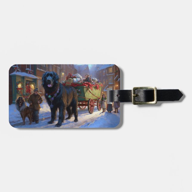 Newfoundland Christmas Festive Season Luggage Tag (Front Horizontal)