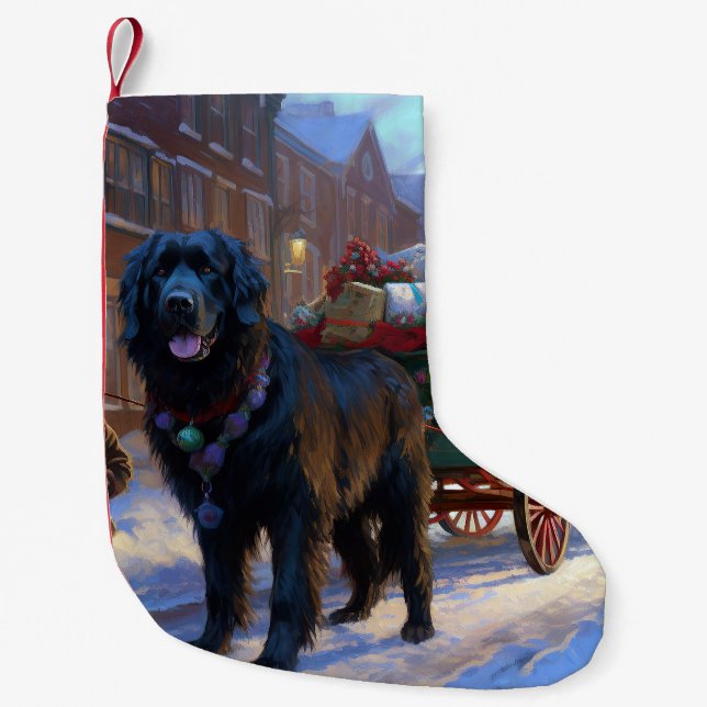 Newfoundland Christmas Festive Season Small Christmas Stocking (Front)