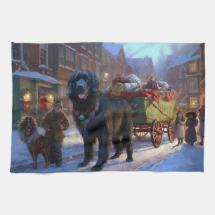 Newfoundland Christmas Festive Season Tea Towel