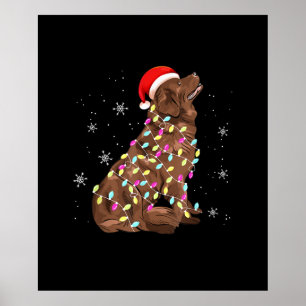 Newfoundland Christmas Light   Funny Dog Lover Poster