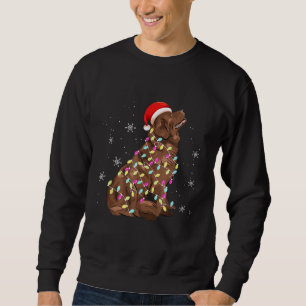 Newfoundland Christmas Light Funny Dog Lover Sweatshirt