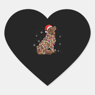 Newfoundland christmas light gift  funny dog lover heart sticker