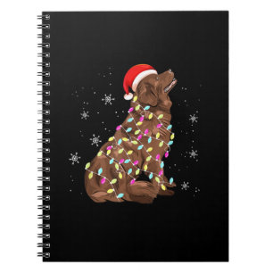 Newfoundland christmas light gift  funny dog lover notebook