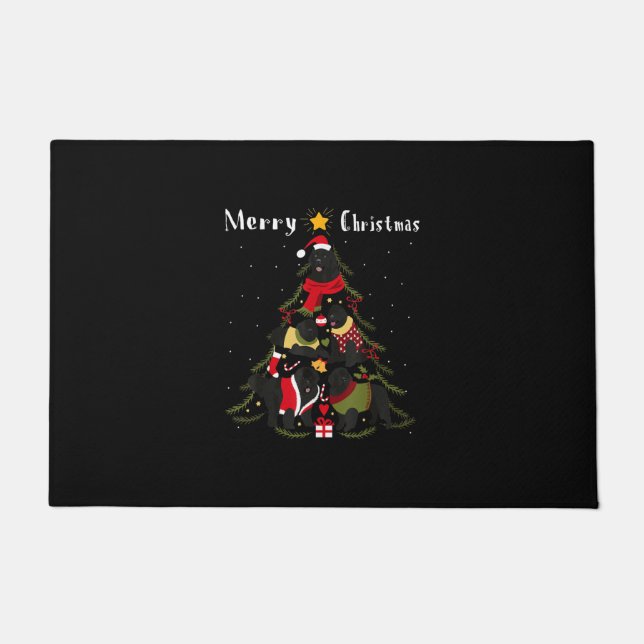 Newfoundland Christmas Tree Xmas Dog Lover Doormat (Front)