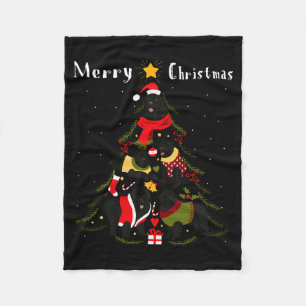 Newfoundland Christmas Tree Xmas Dog Lover Fleece Blanket