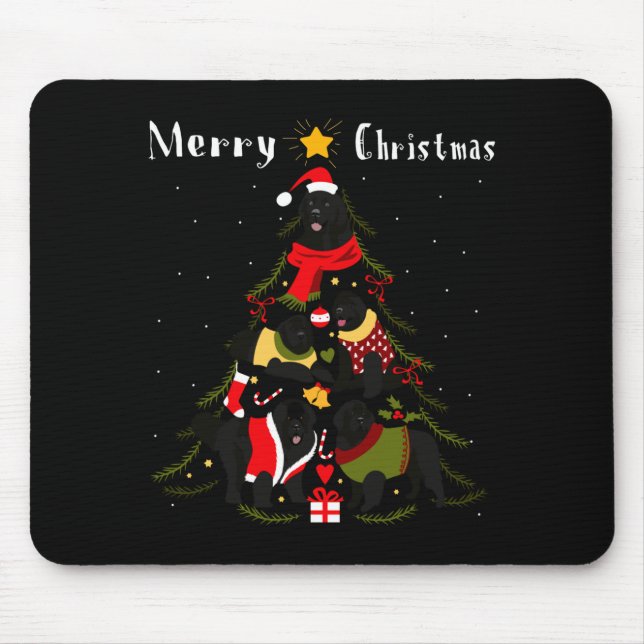 Newfoundland Christmas Tree Xmas Dog Lover  Mouse Pad (Front)