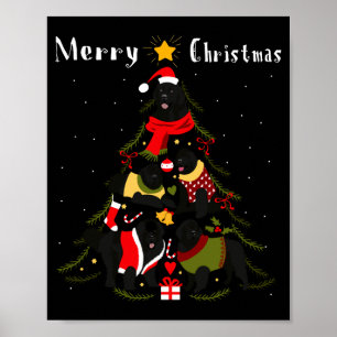 Newfoundland Christmas Tree Xmas Dog Lover Poster