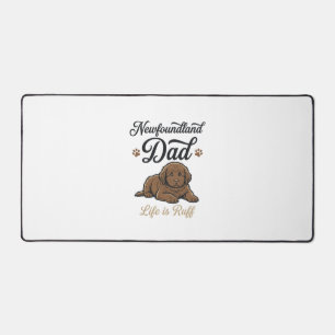 Newfoundland Dad Life Is Ruff Vintage Dog Shirt Desk Mat