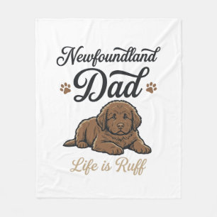 Newfoundland Dad Life Is Ruff Vintage Dog Shirt Fleece Blanket