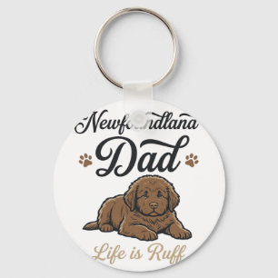 Newfoundland Dad Life Is Ruff Vintage Dog Shirt Key Ring