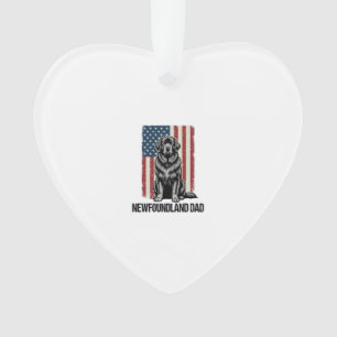Newfoundland Dad Patriotic Dog Vintage Ornament
