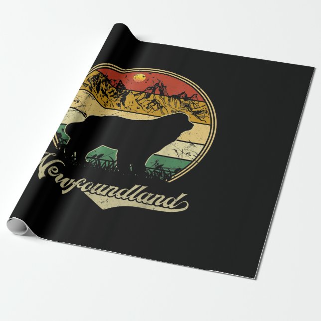 Newfoundland design | funny gift for dog lover wrapping paper (Unrolled)