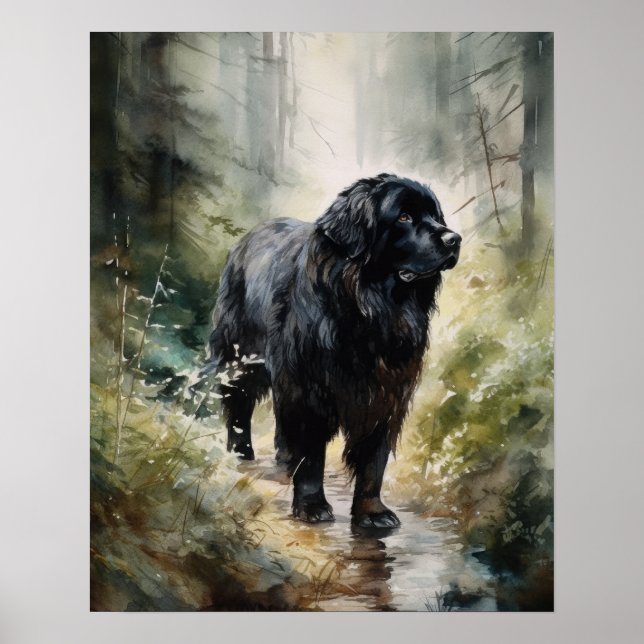 Newfoundland Dog Art Print Poster (Front)