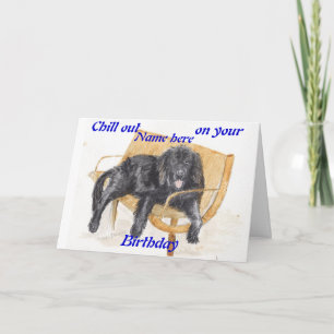 Newfoundland Dog birthday card add name