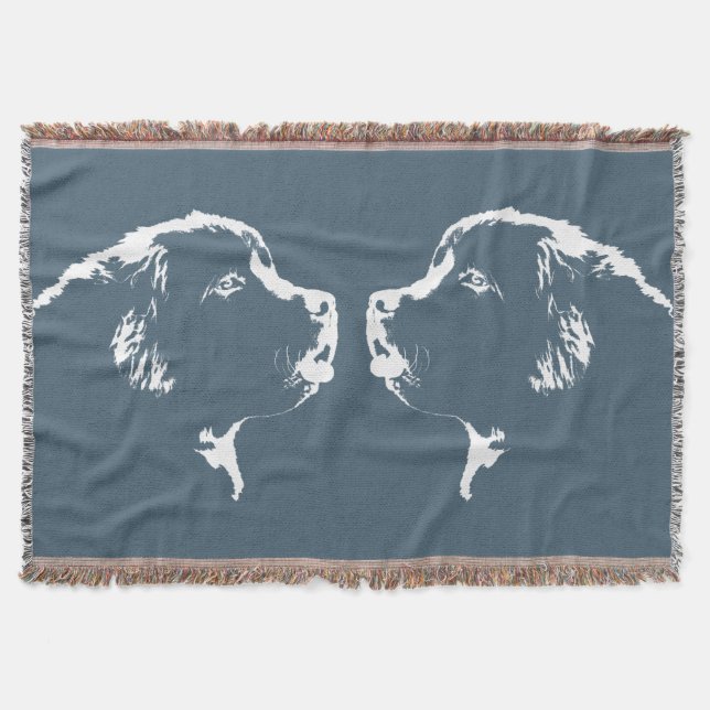 Newfoundland Dog Blanket Puppy Dog Throw Blanket (Front)