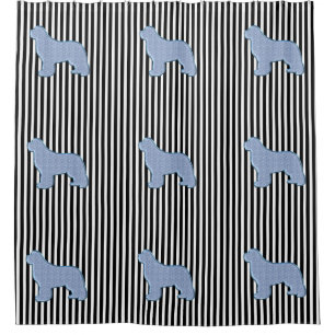 Newfoundland dog blue multi shower curtain