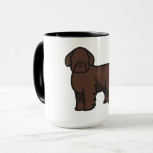 newfoundland dog brown cartoon mug