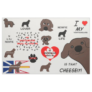 Newfoundland Dog Brown Is That Cheese Fabric