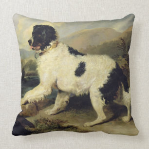 Newfoundland Dog Called Lion, 1824 (oil on canvas) Cushion