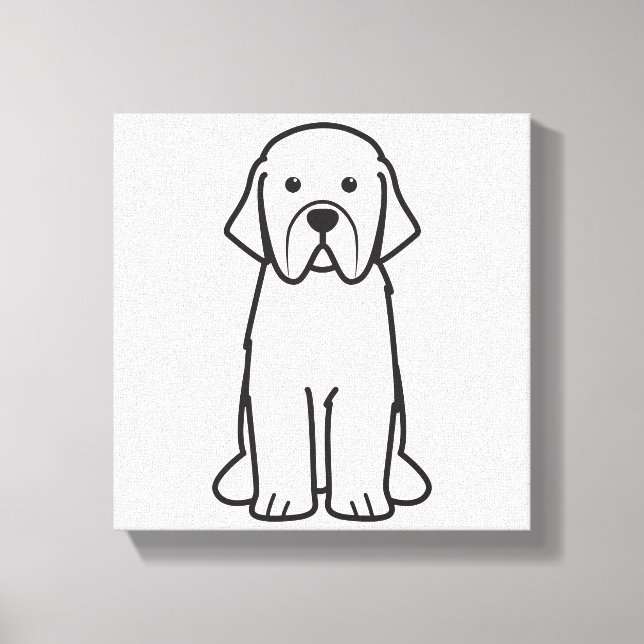 Newfoundland Dog Cartoon Canvas Print (Front)