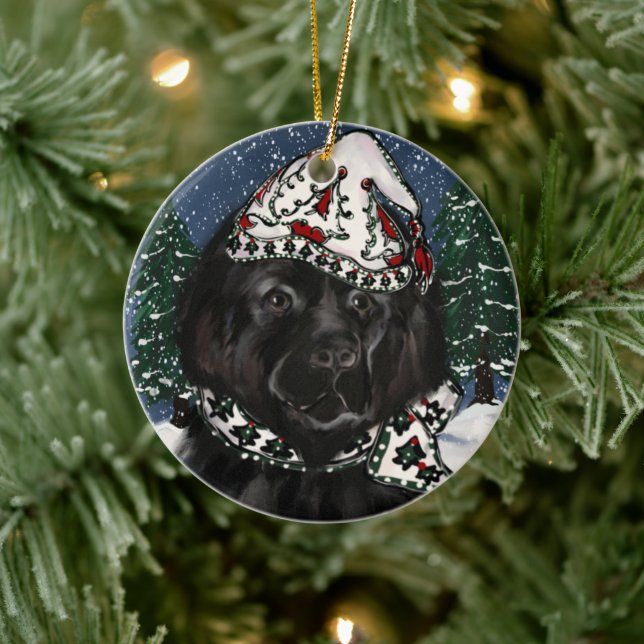 Newfoundland Dog   Ceramic Tree Decoration (Tree)