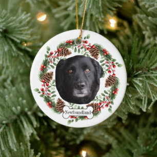 newfoundland dog ceramic tree decoration