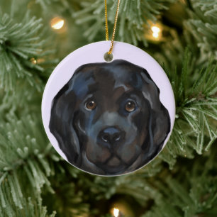 Newfoundland Dog Ceramic Tree Decoration