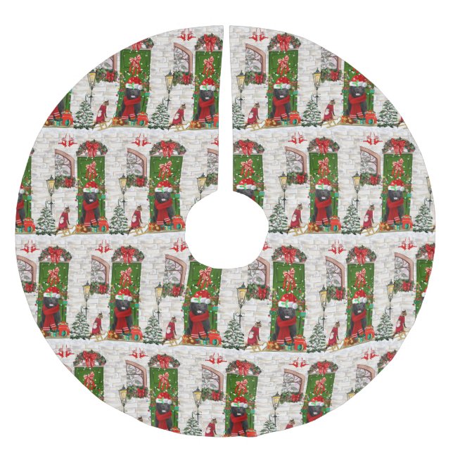 Newfoundland Dog Christmas  Brushed Polyester Tree Skirt (Front)