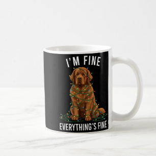Newfoundland Dog Christmas I'm Fine Everything Is Coffee Mug