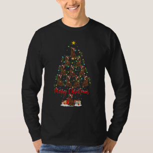 Newfoundland Dog Christmas Tree Lights Newfoundlan T-Shirt