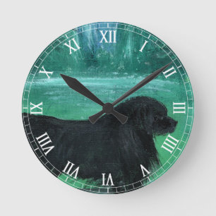 Newfoundland dog classic wall clock