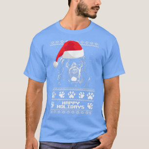 Newfoundland Dog Cute Happy Holidays Christmas  T-Shirt