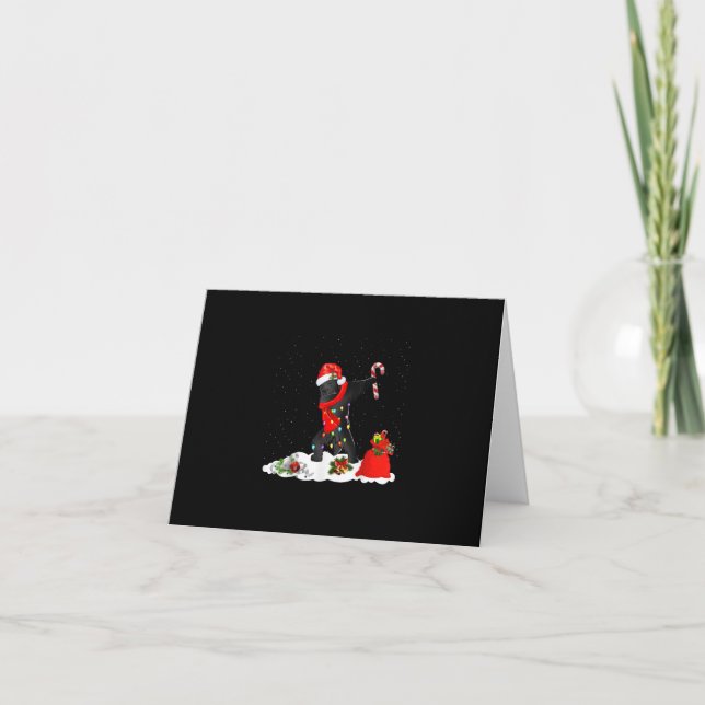Newfoundland Dog Dabbing Funny Christmas Card (Front)