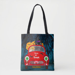 Newfoundland Dog Driving Car Scary Halloween Tote Bag