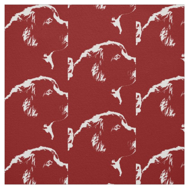 Newfoundland Dog Fabric Fabric Puppy Dog Pattern (Swatch)