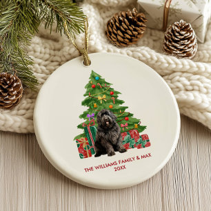 Newfoundland Dog Family Christmas Ceramic Tree Decoration