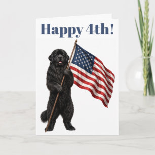 Newfoundland dog Happy 4th of July Card