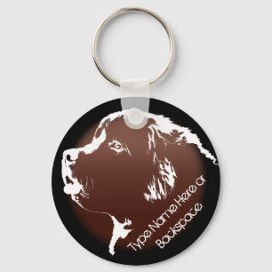 Newfoundland Dog Keychain Newfoundlander Art Gift