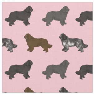 newfoundland dog landseer pink fabric