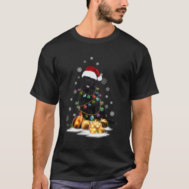 Newfoundland Dog Light Ugly For Christmas T-Shirt (Front)