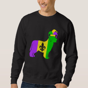 Newfoundland Dog Mardi Gras Carnivals Funny Puppy  Sweatshirt