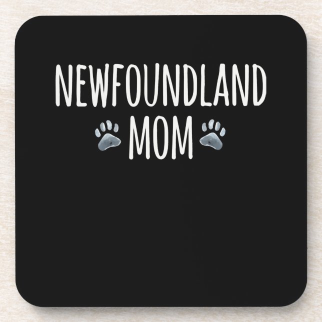 Newfoundland dog mum | dog lover paws gift coaster (Front)