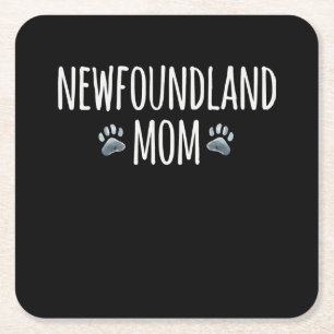 Newfoundland dog mum   dog lover paws gift square paper coaster