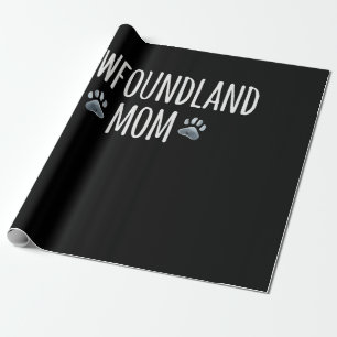 Newfoundland dog mum dog lover paws gift wrapping paper