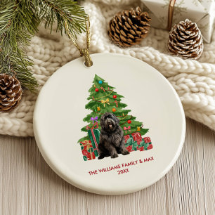 Newfoundland Dog Personalised Christmas Ceramic Tree Decoration