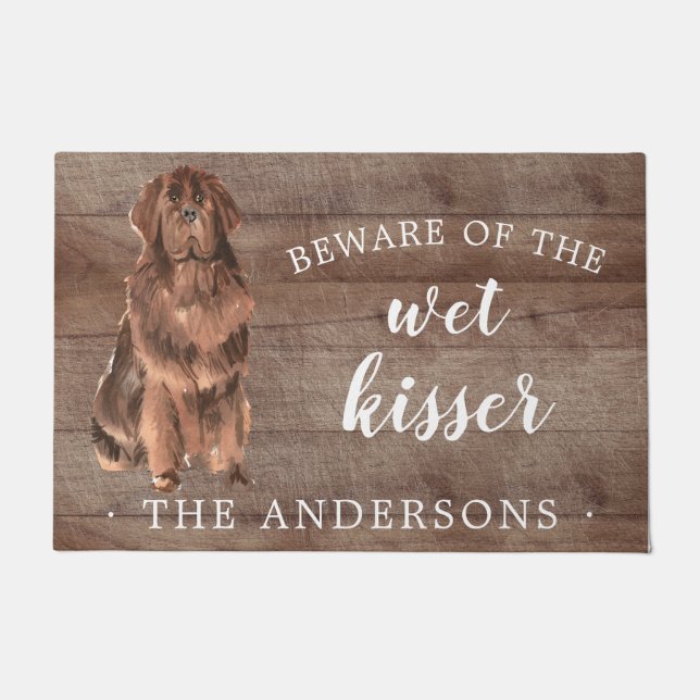 Newfoundland Dog Personalised Door Mat (Front)
