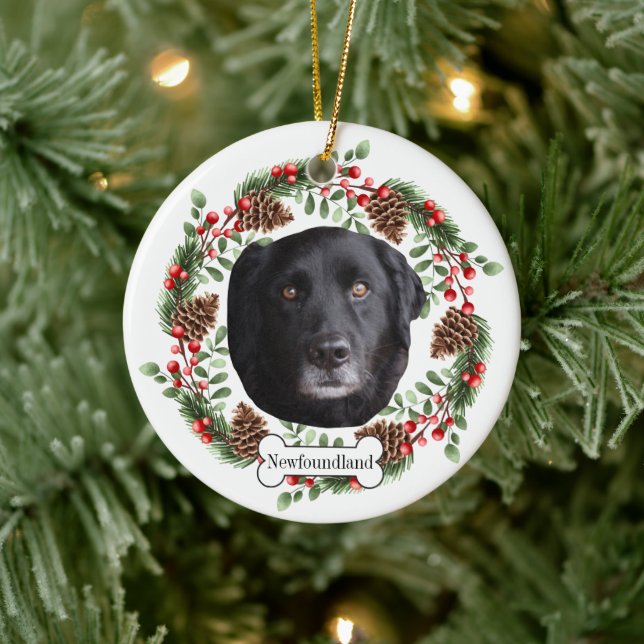 newfoundland dog Personalised Pet Ornament (Tree)