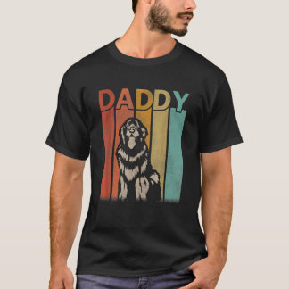 Newfoundland Dog Retro Vintage Daddy Graphic Fathe T-Shirt