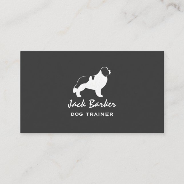 Newfoundland Dog Silhouette - Landseer Business Card (Front)